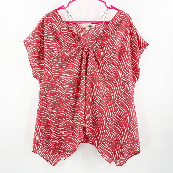Michael Michael Kors Blouse SZ Extra Large NEW Zebra Chain Necklace Top NWOT - Picture 3 of 14